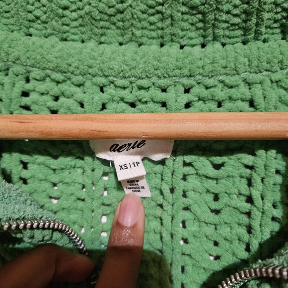 Aerie oversized zip-up sweater size x-small - Picture 2 of 4